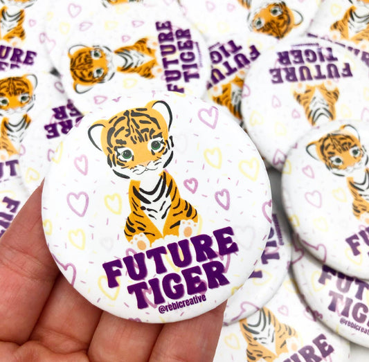Future Tiger - Purple/Yellow - Game Day Button