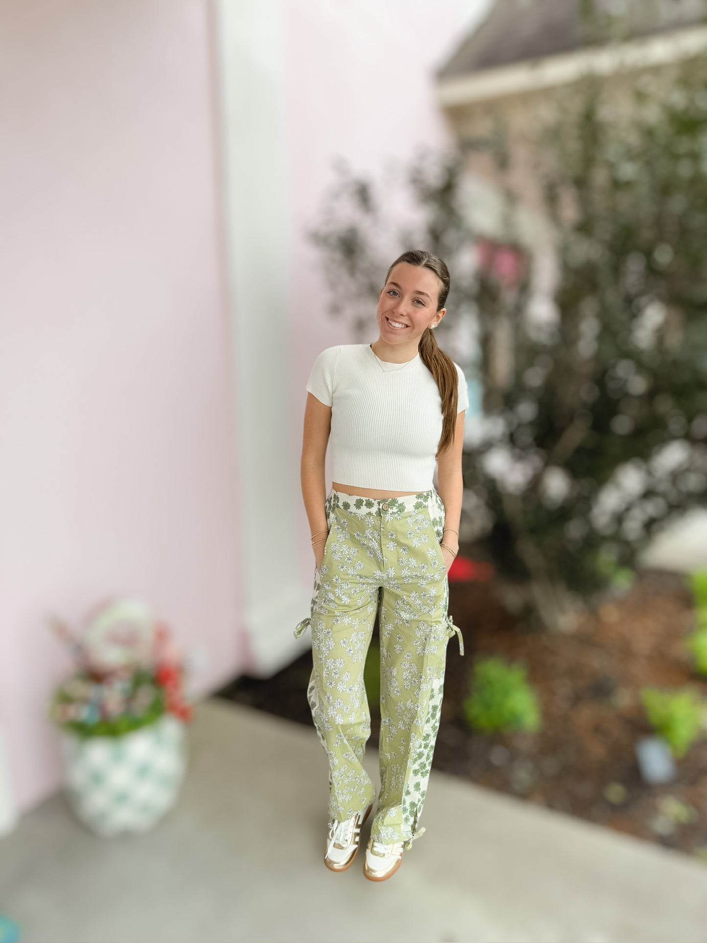 Avocado Floral Colorblock Pants