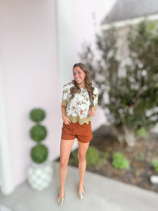 Chestnut High Waisted Shorts