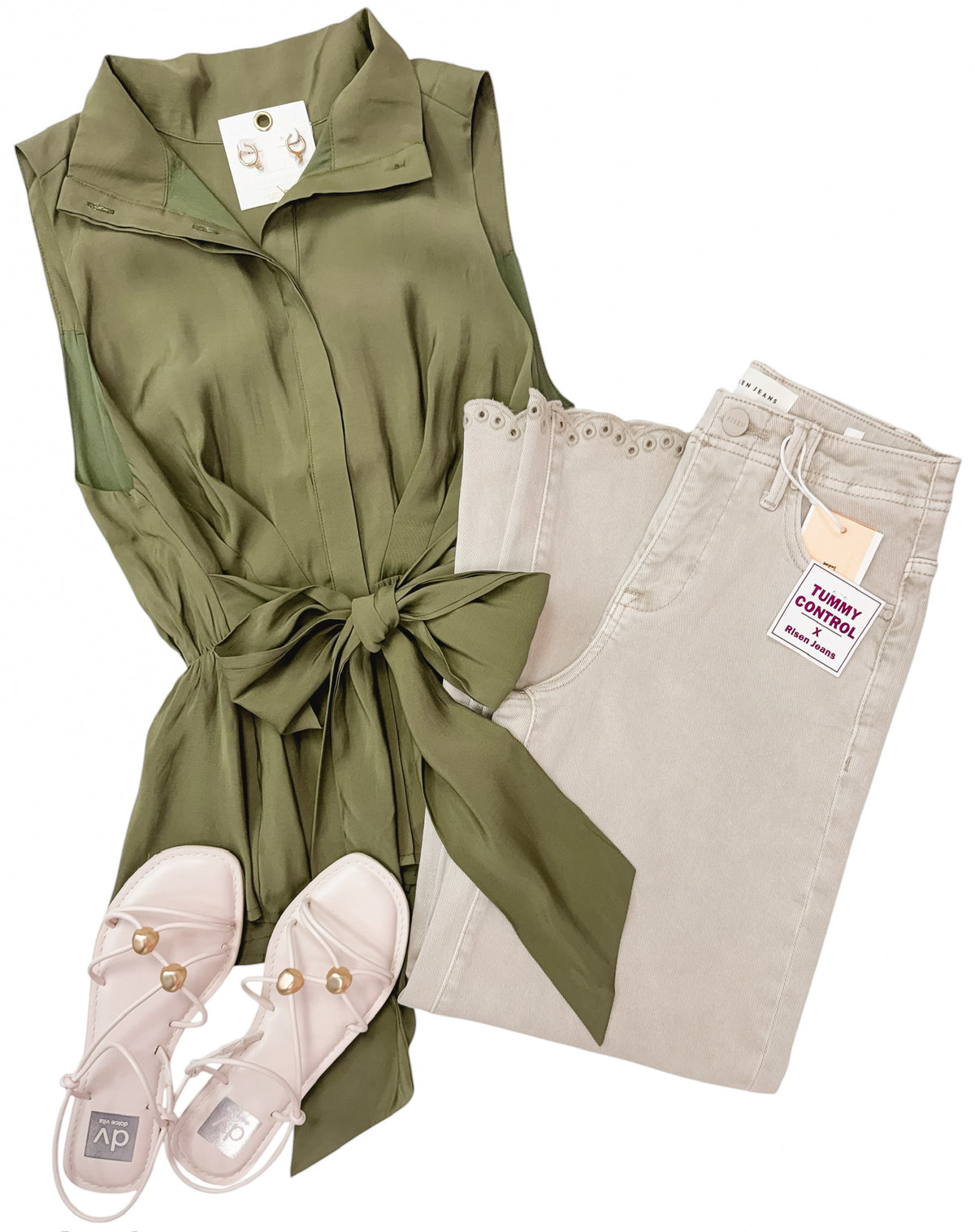 Sweet Olive Wrap Blouse