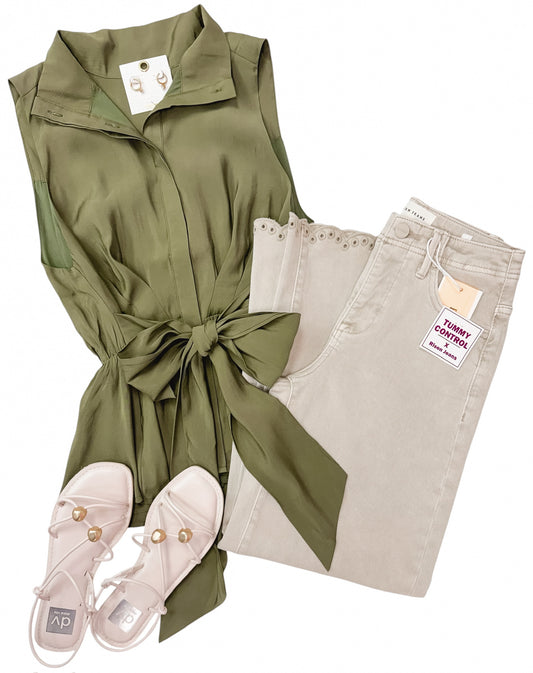 Sweet Olive Wrap Blouse