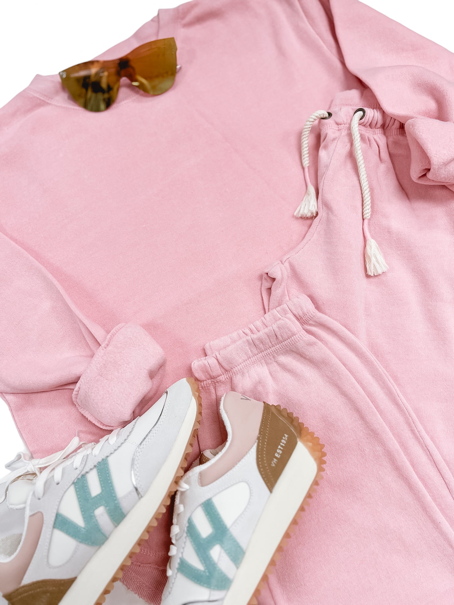 Blossom Pink Burnout Sweatpants with Wrap Cords