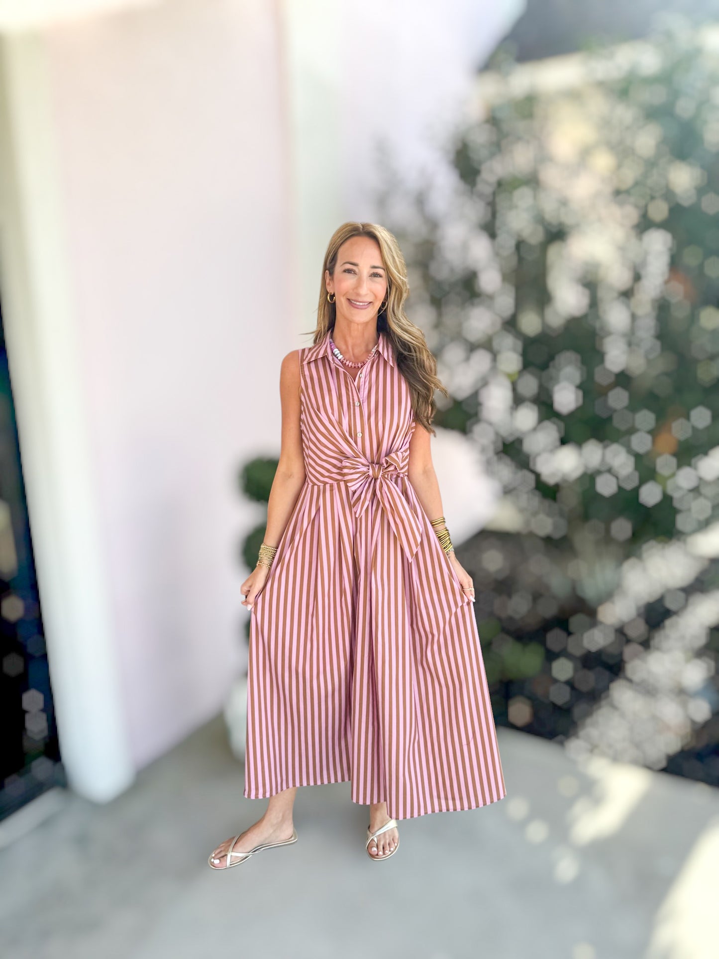 Striped Wrapped For Success Dress