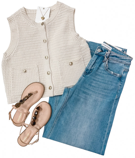 Cozy Nest Cream Knit Top