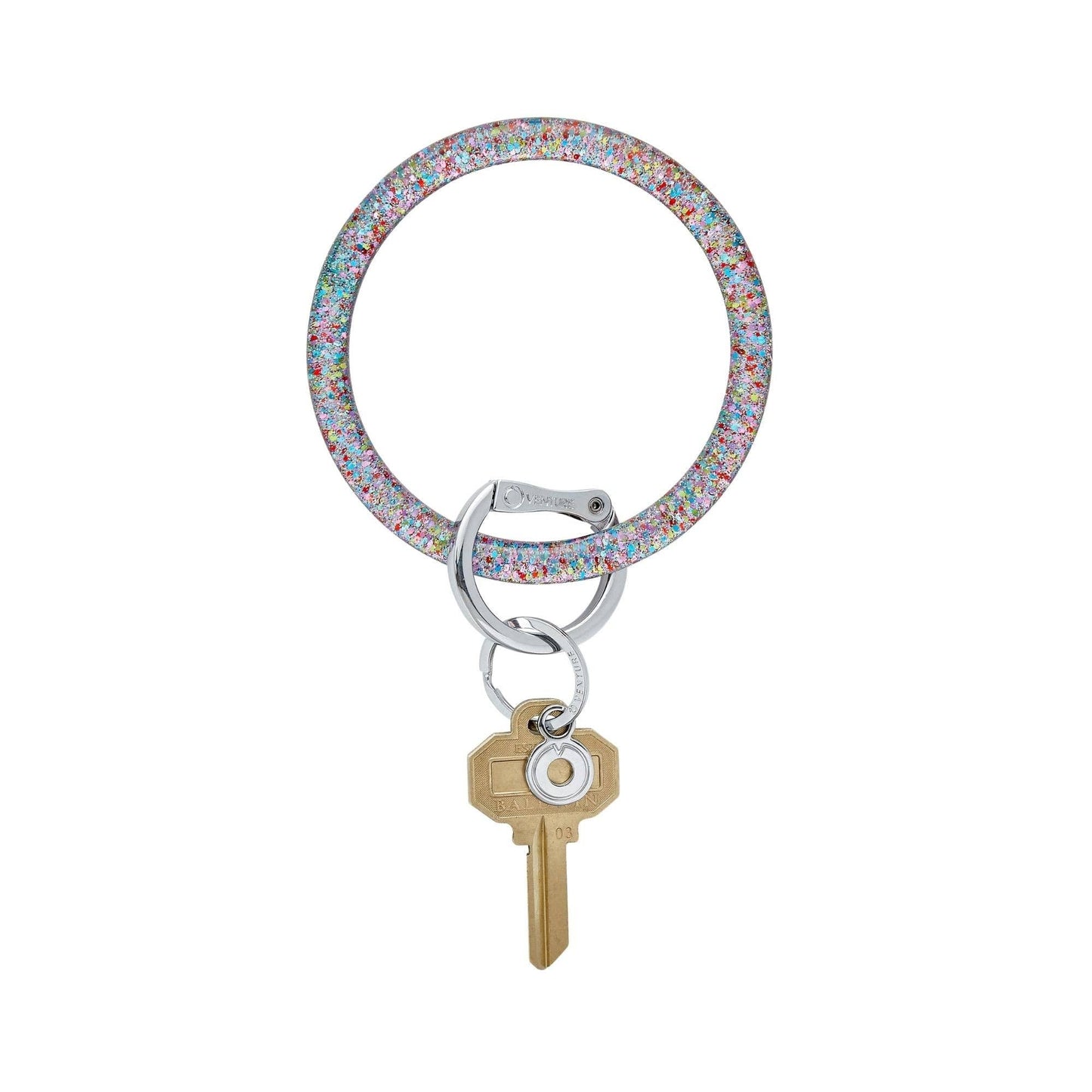 Resin Big O® Key Ring - Birthday Cake Sparkle