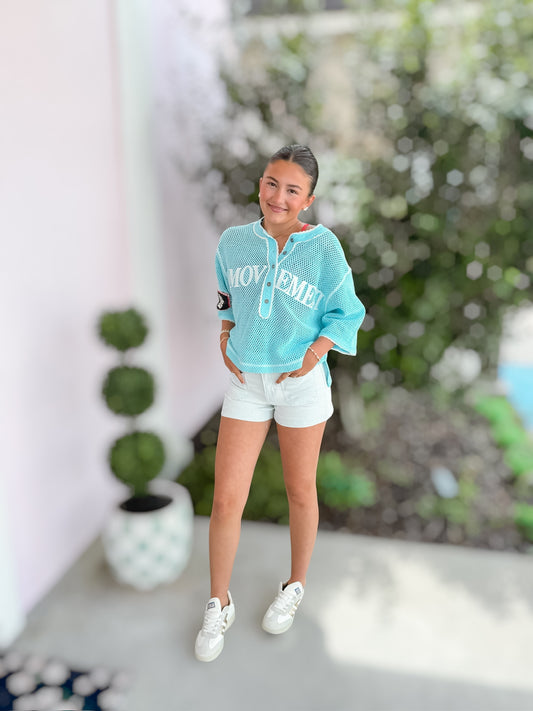 Camp Out Tee Bright Blue