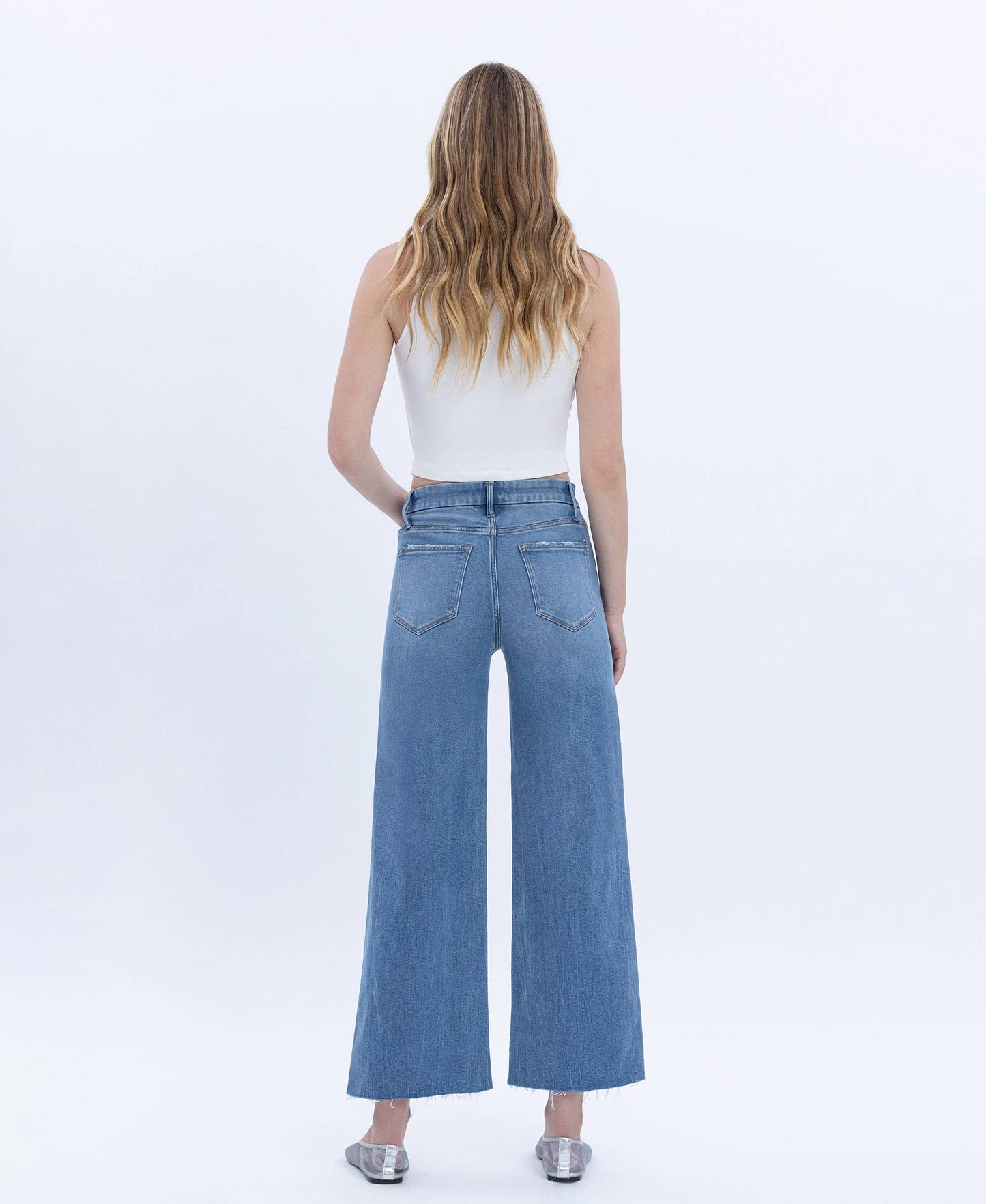 Serene HR Crop Wide Leg Denim