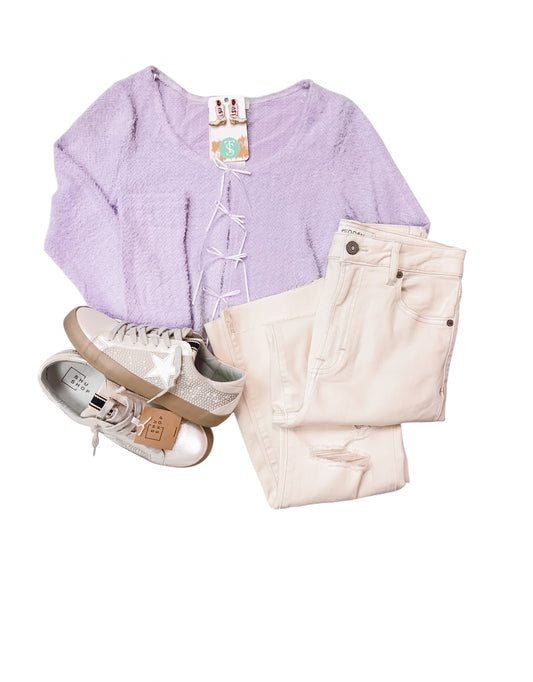 Open To Suggestions Lilac Sweater