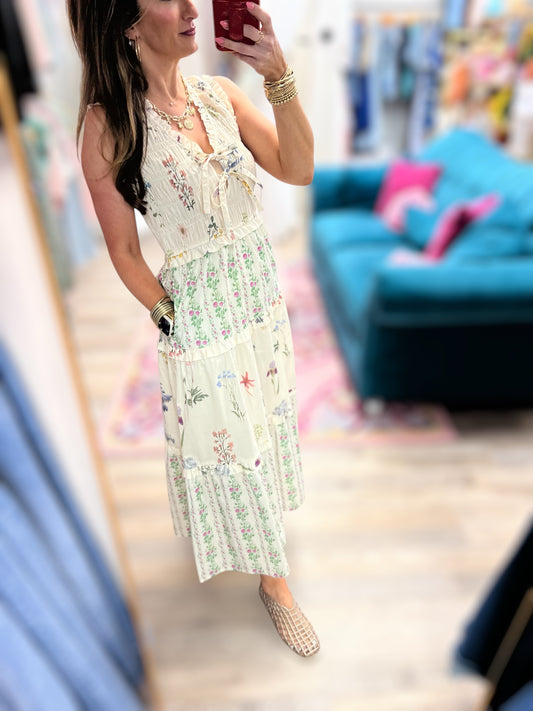 Field of Dreams Cream Floral Tiered Dress