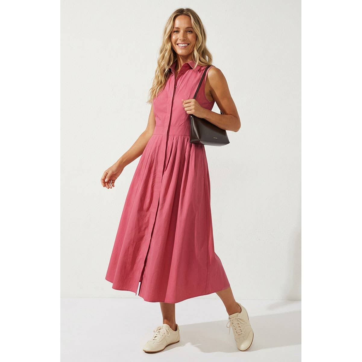 Miss Independent Midi Shirt Dress