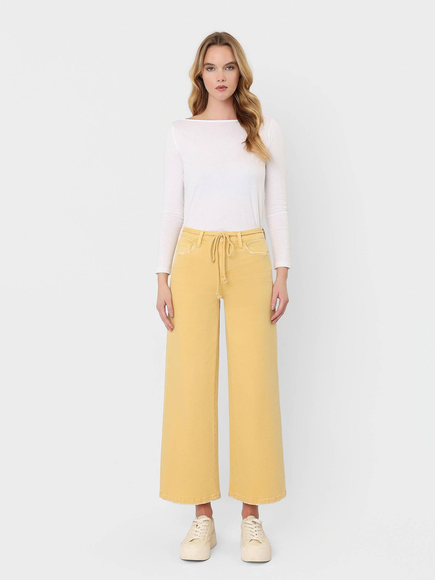 Gold Olivia Wide Leg Denim
