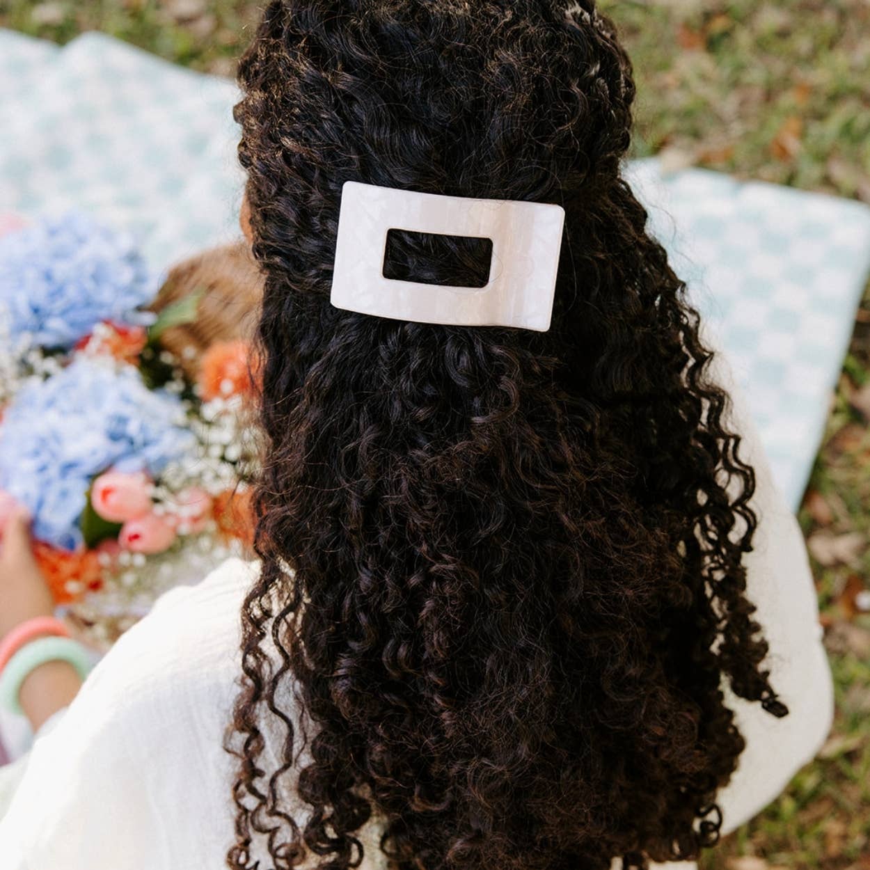 Flat Rectangle Hair Clip | Small | Soft Surf