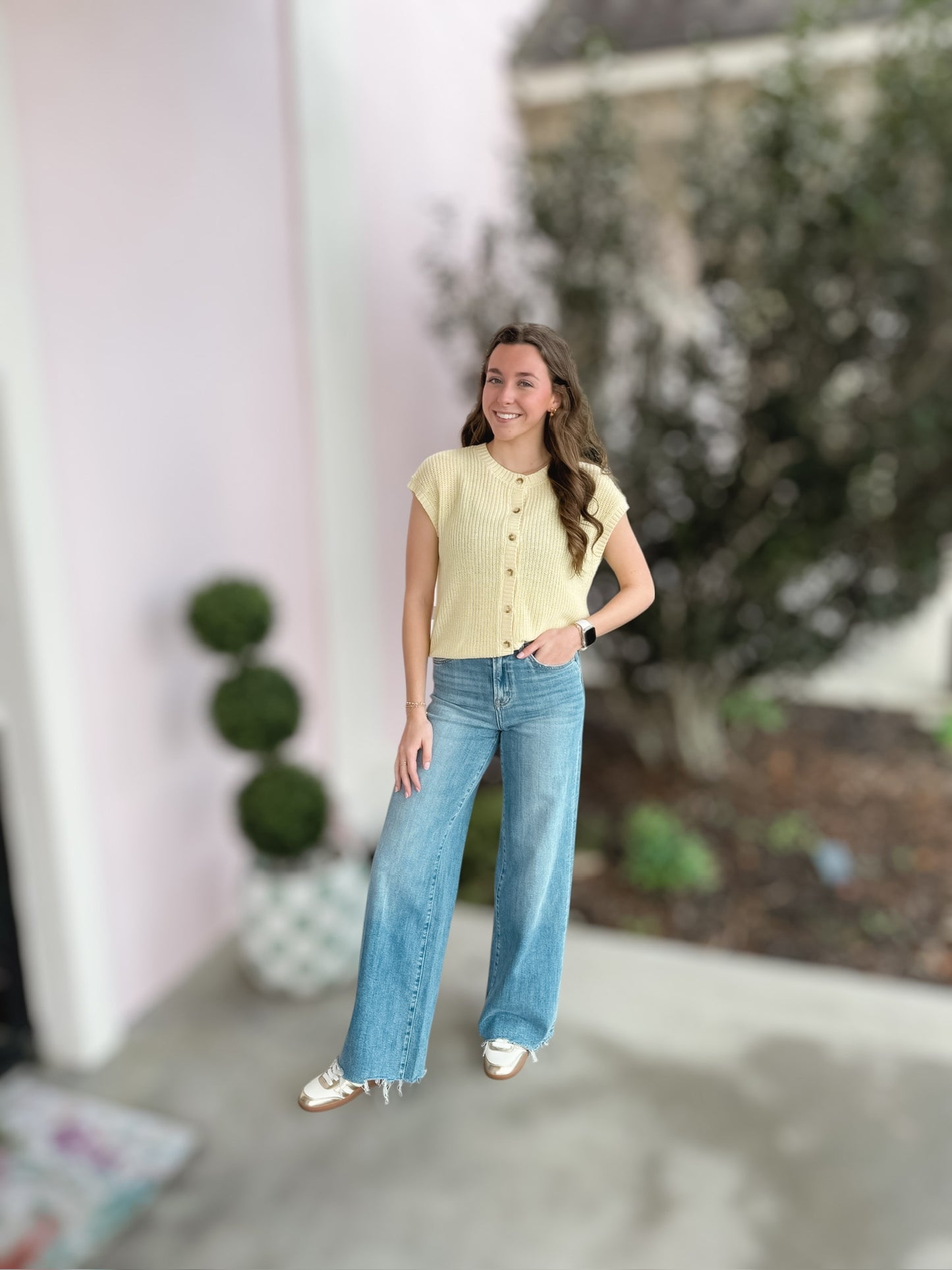 Soft Butter SS Button Sweater