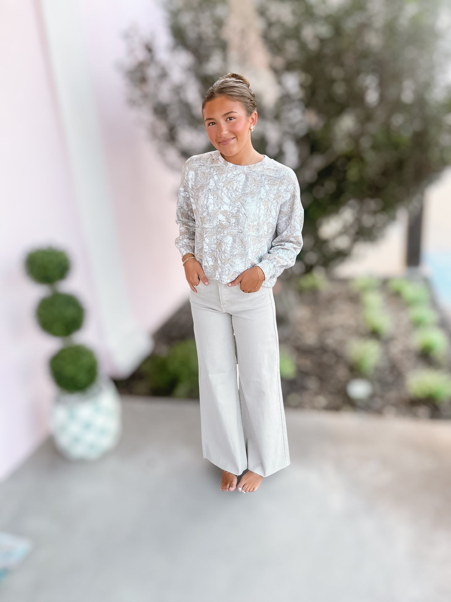 Gone Girl Almond HR Wide Leg Jeans