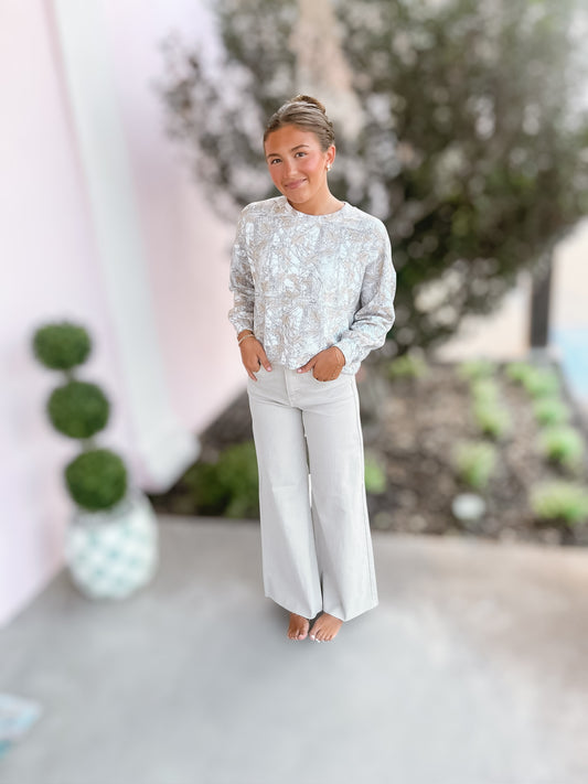 Gone Girl Almond HR Wide Leg Jeans