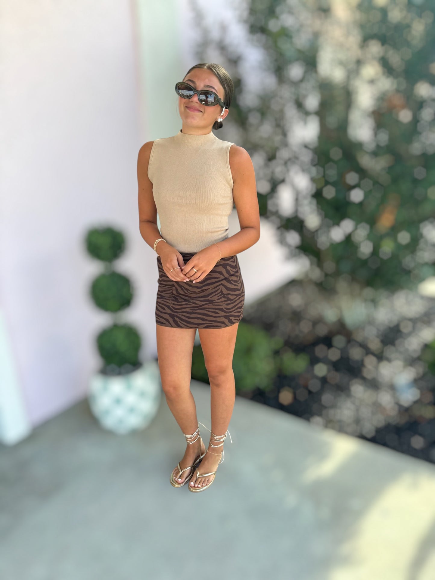 Josie Mini Skort Wild Tiger Knit