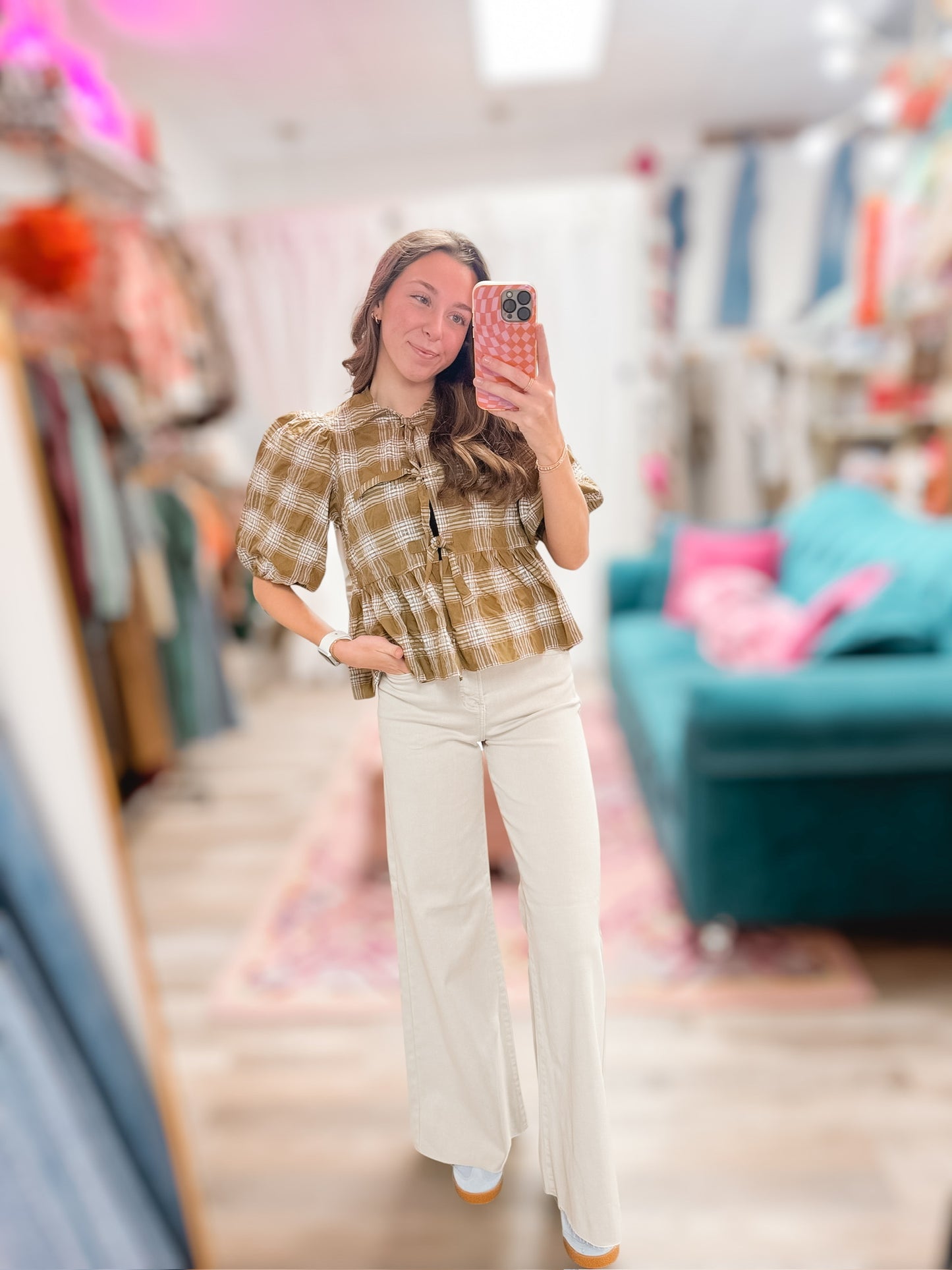 Gone Girl Almond HR Wide Leg Jeans