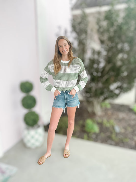 FLORIANA Cream Light Olive SWEATER
