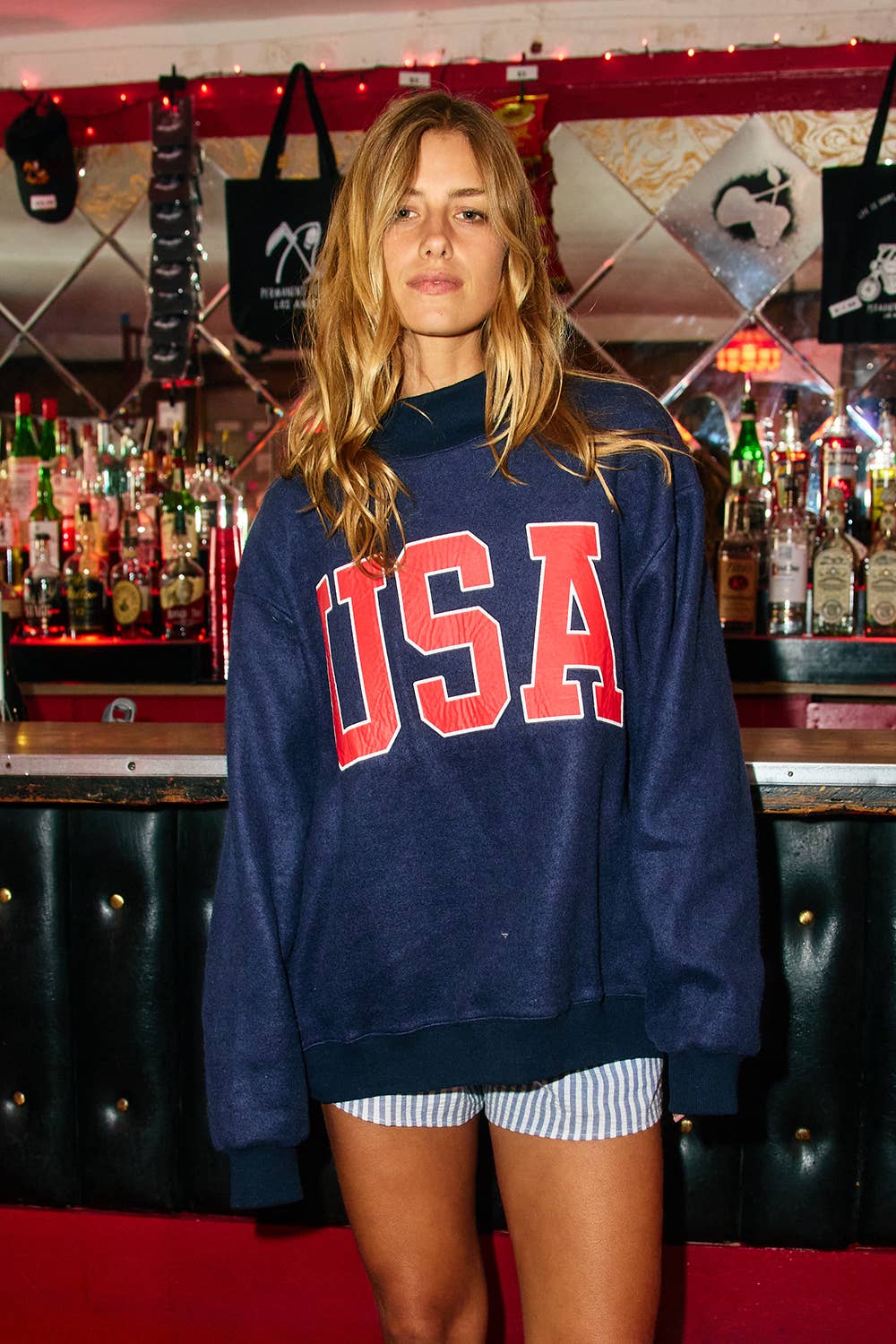 ‘USA & FLAG' Reversible Mock Neck Sweatshirt