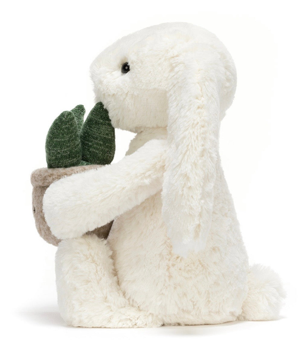 Cream Bunny With Plant