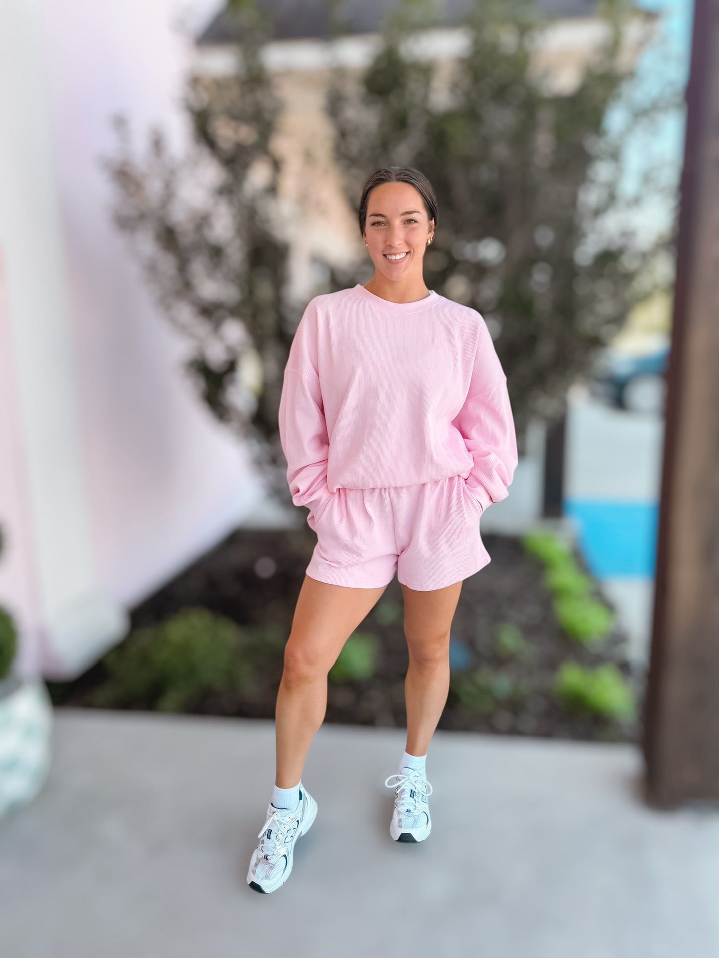 LuLu Mac Light Pink Waffle Shorts