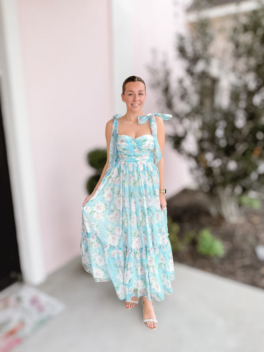 Bluebell Blooms Floral Maxi Dress