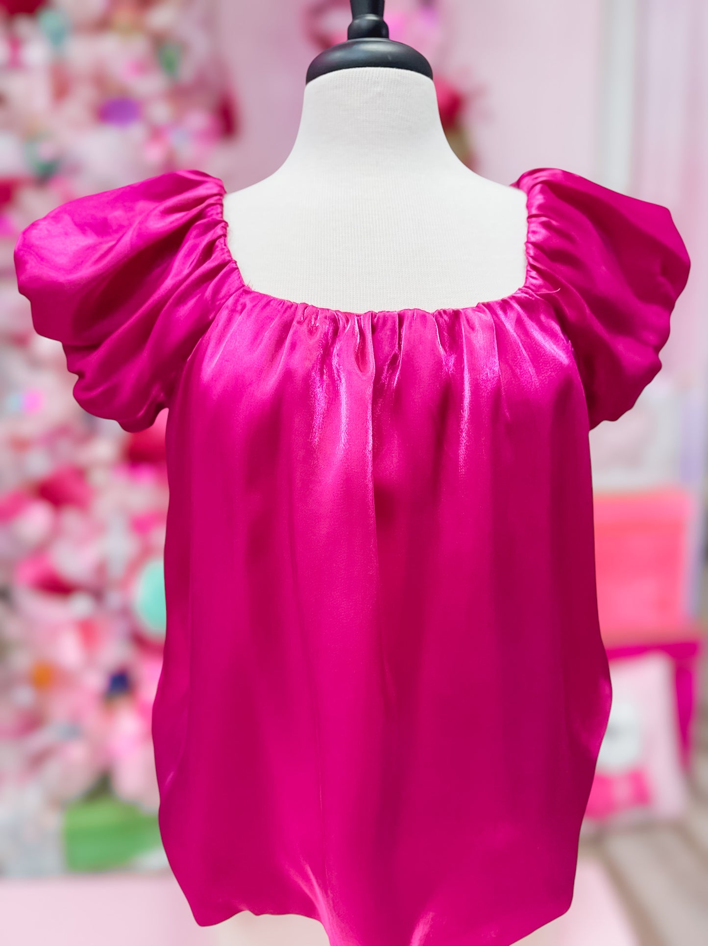 Shimmer Me Magenta SS BLOUSE