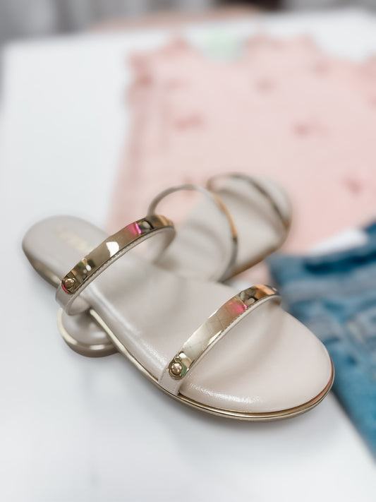 Keith Bone & Gold Sandals