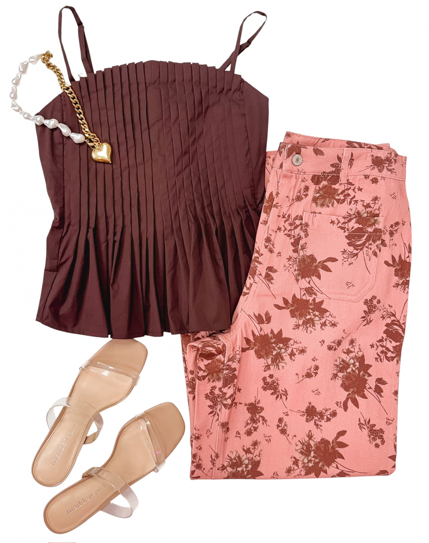 Chocolate Pleated Cami Top