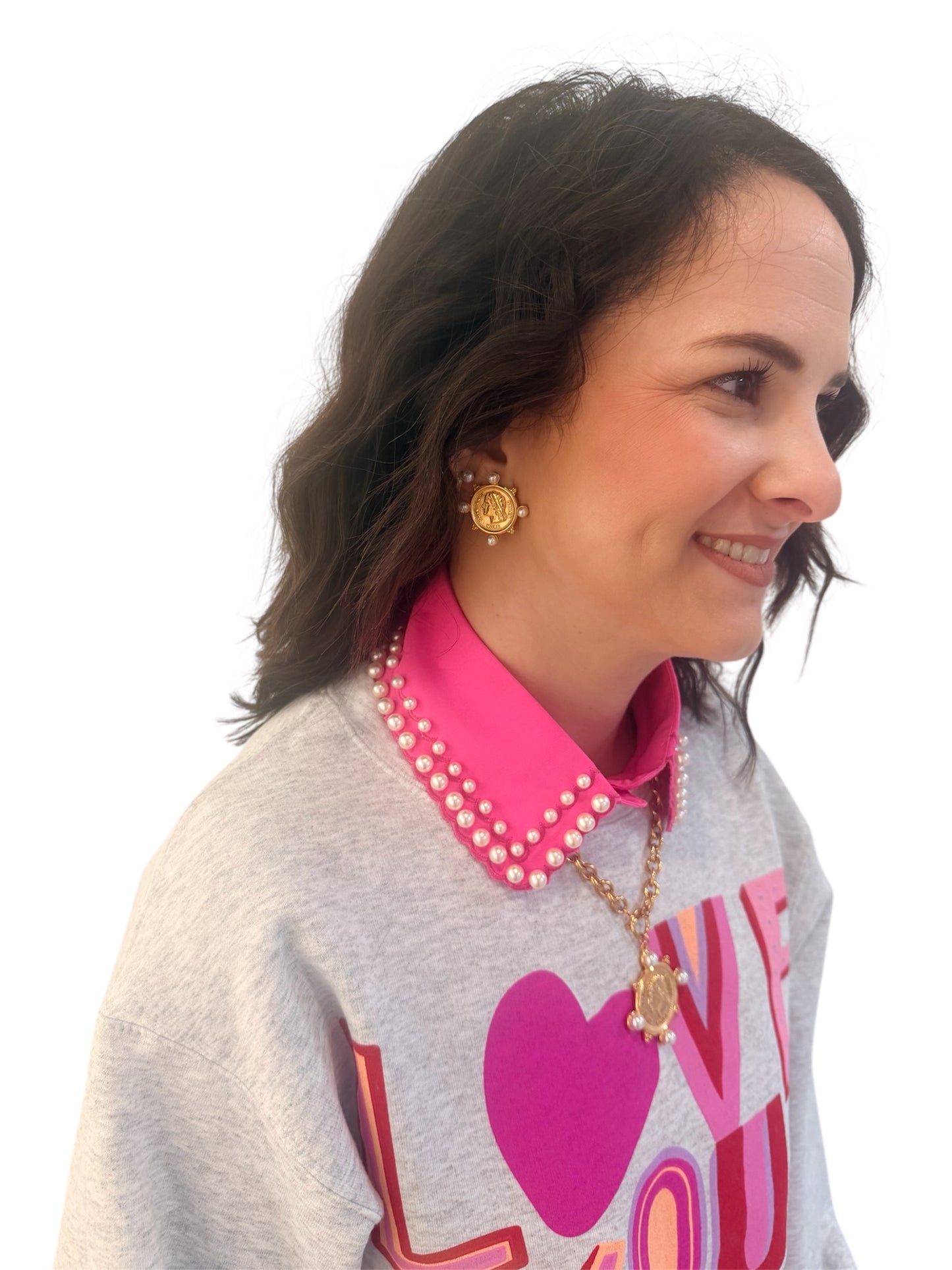 Finishing Touch Hot Pink Pearl Collar