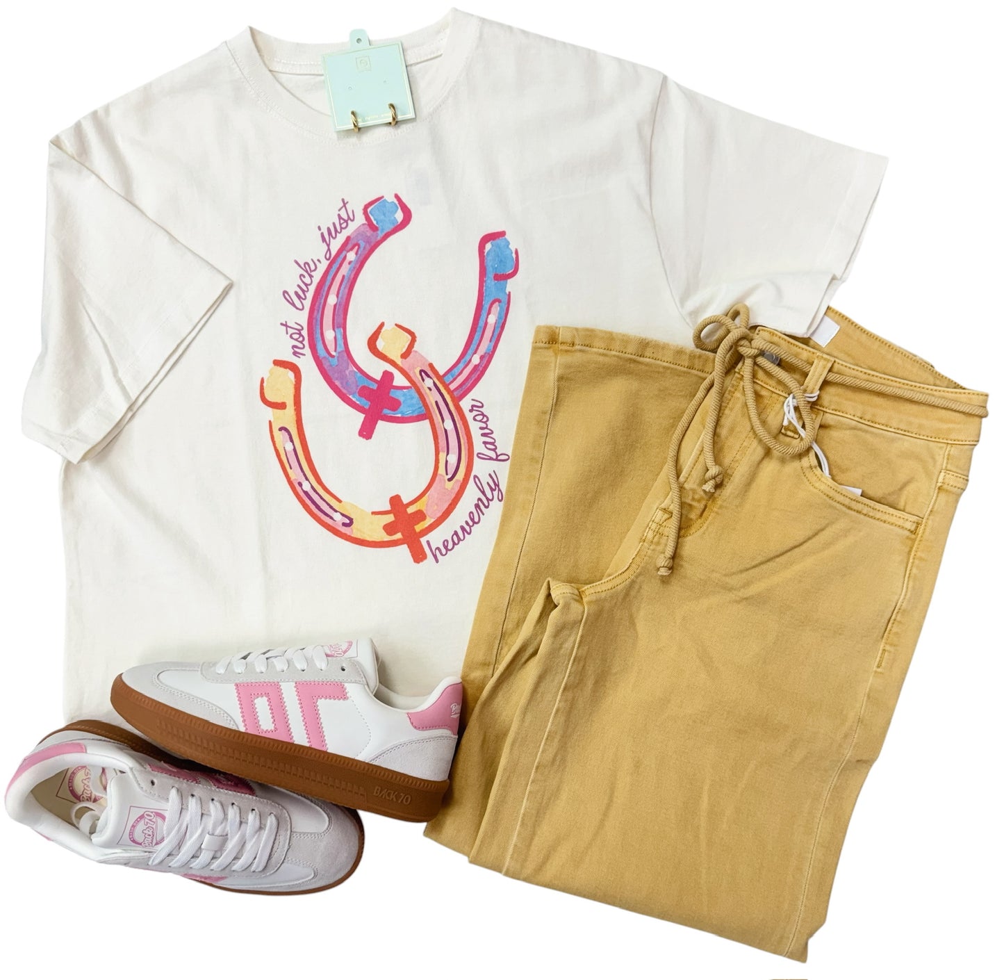 No Luck Just Heavenly Favor Graphic Crop Tee