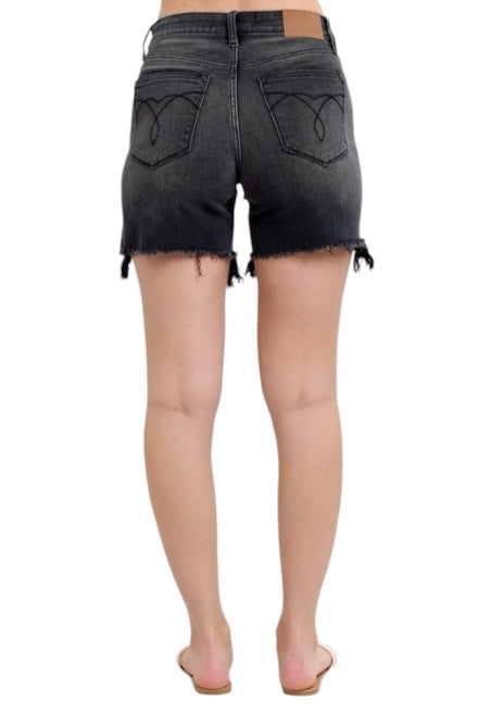 Black Judy Blue Cut Off Dad Shorts