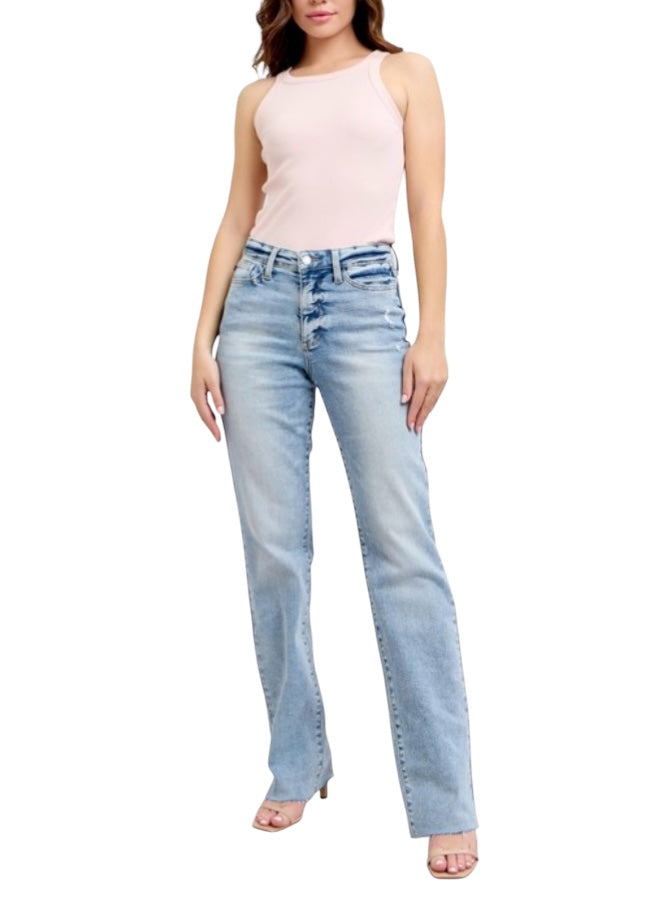 Just Judy Light Wash Dad Jean