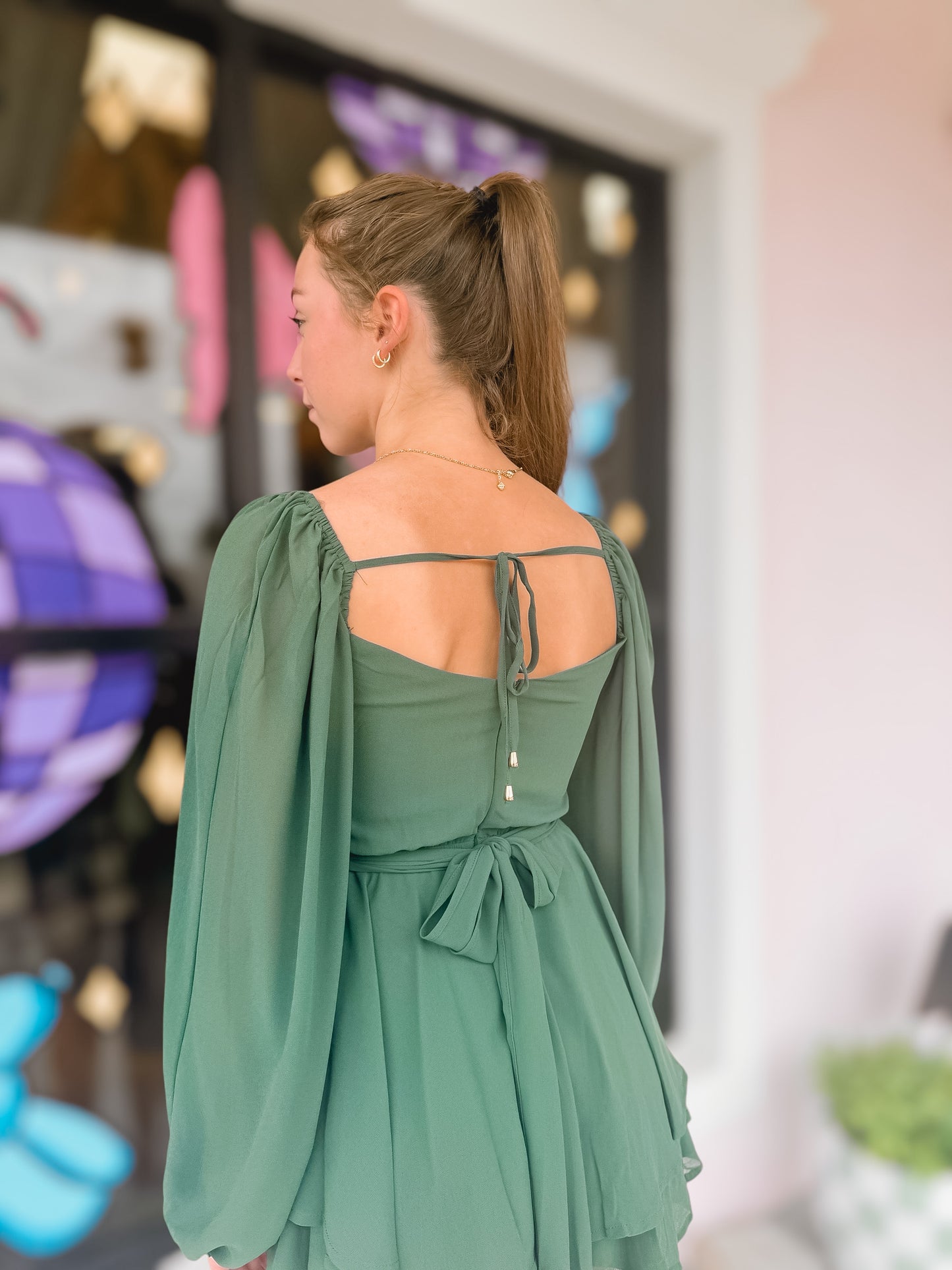 Ruffle My Fancy Teal Green Romper