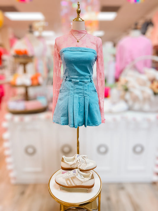 Katie Denim Strapless Dress