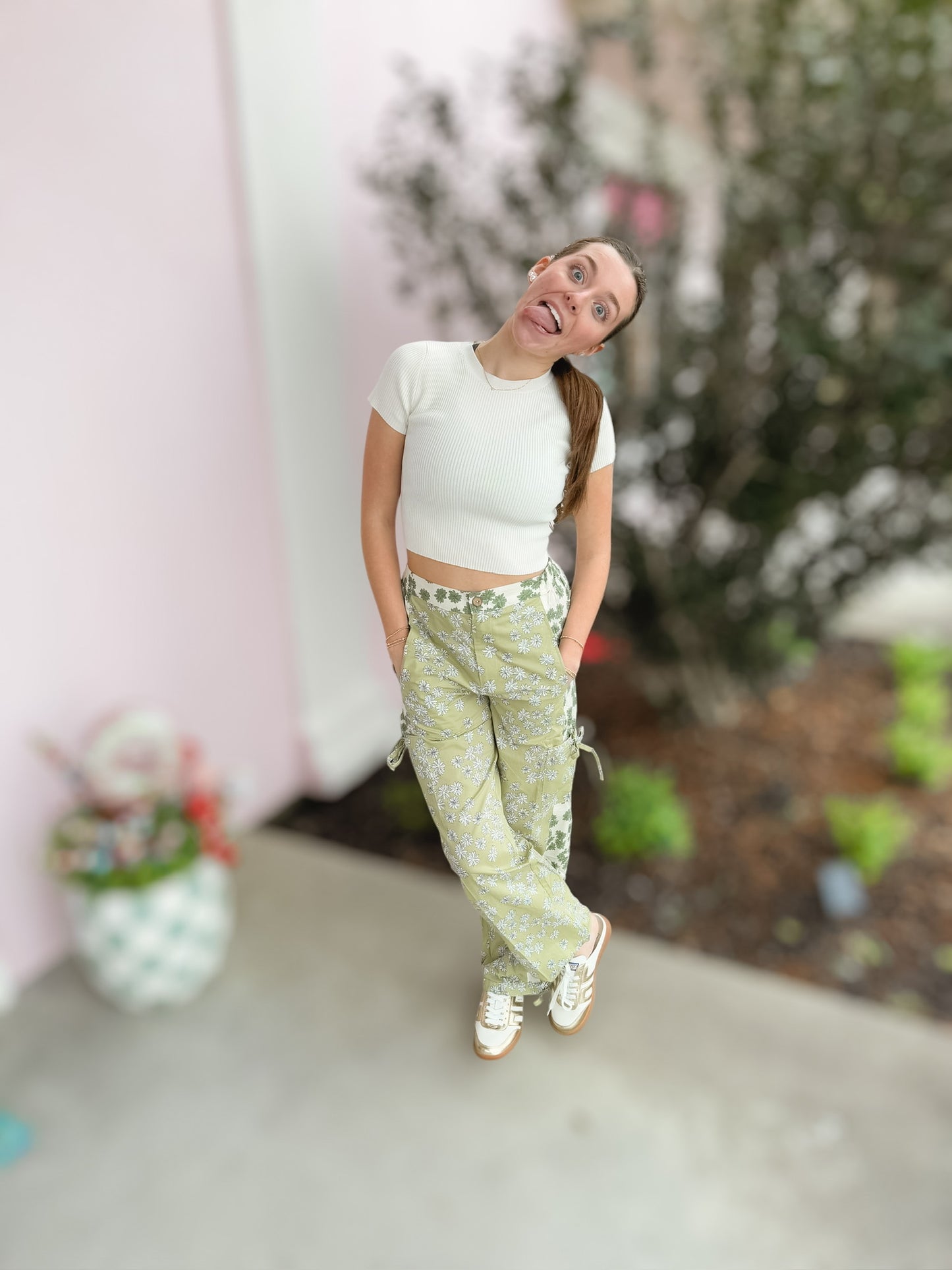 Avocado Floral Colorblock Pants