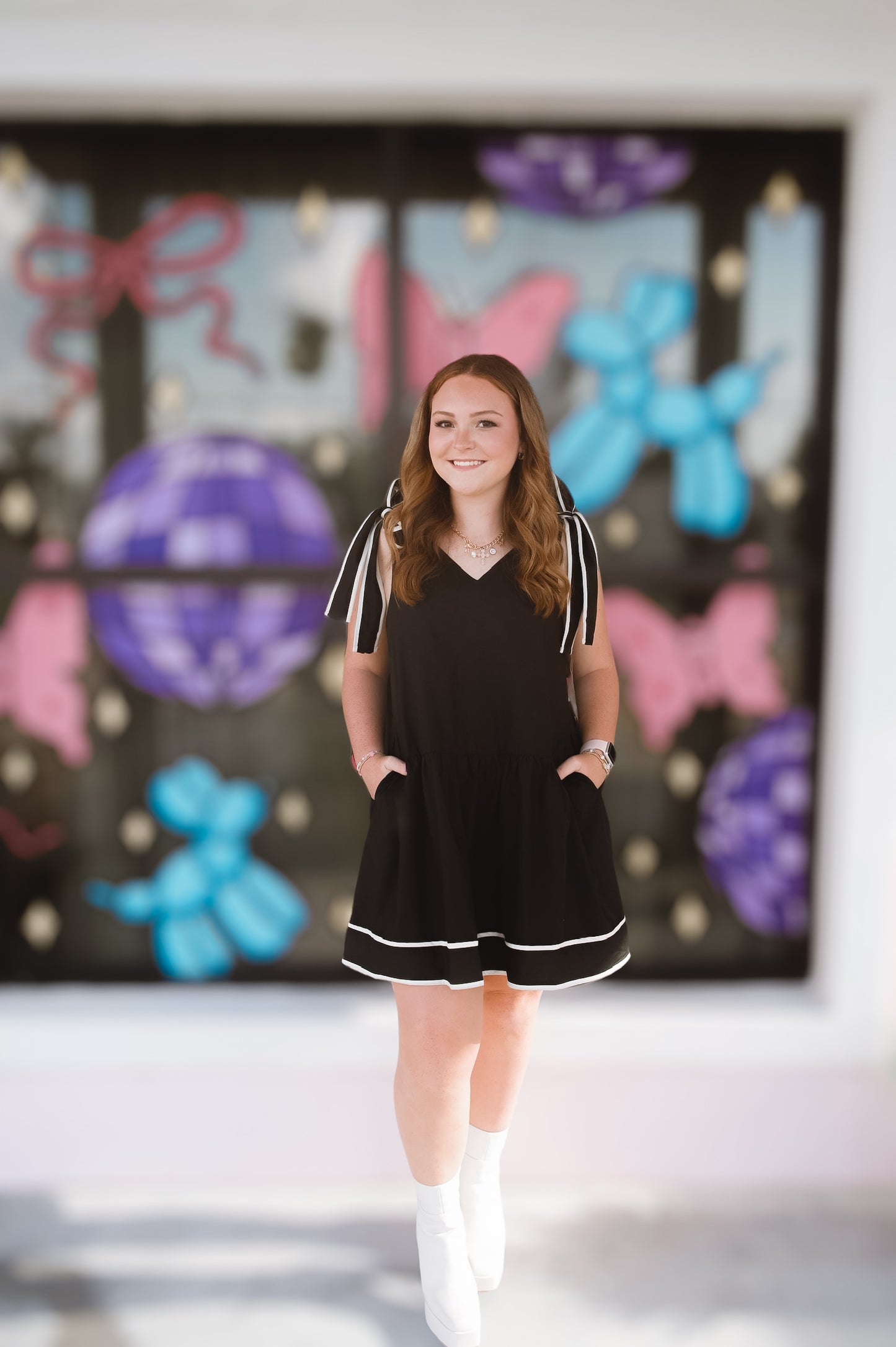 Sassy Classy Black Bow Sleeve Dress