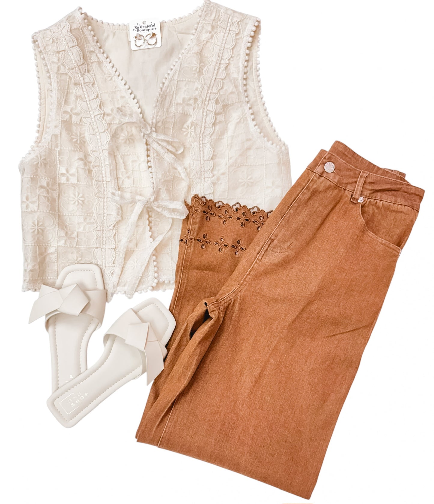 Boho Lace Eyelet Vest