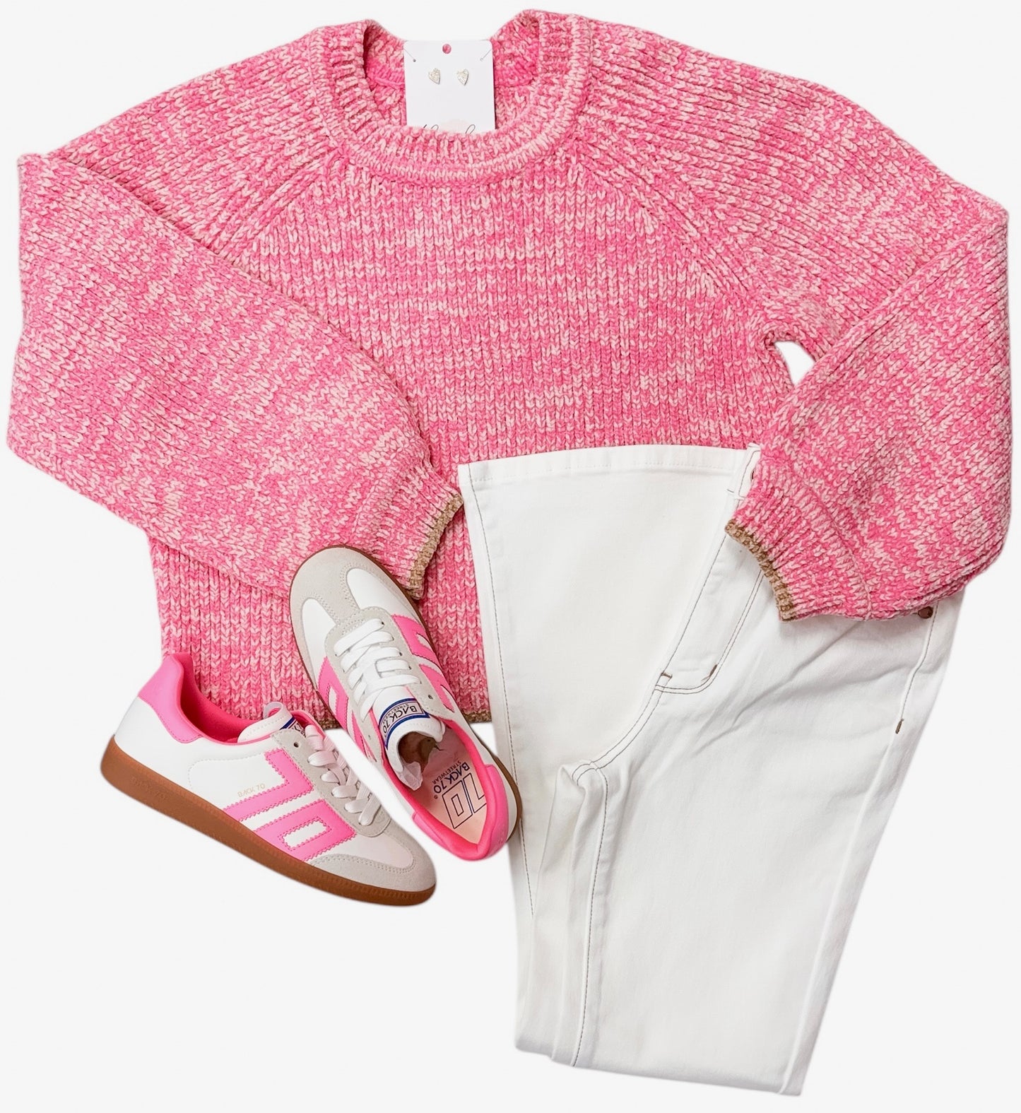 Pink Knitted LS Sweater