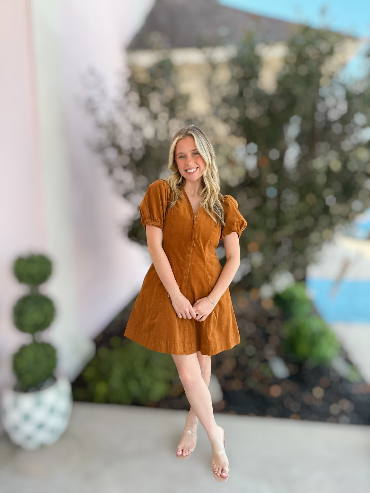 Pumpkin Spice Velvet Dress
