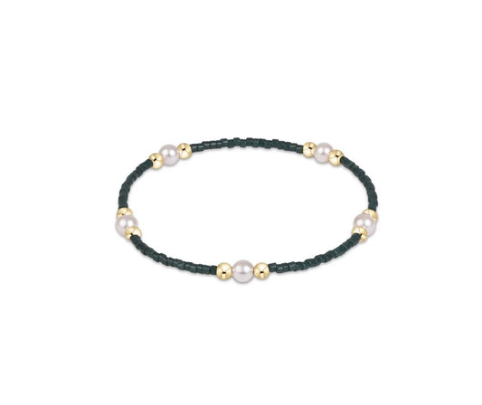 Gameday Hope Purpose Pearl Bracelet - Dark Green