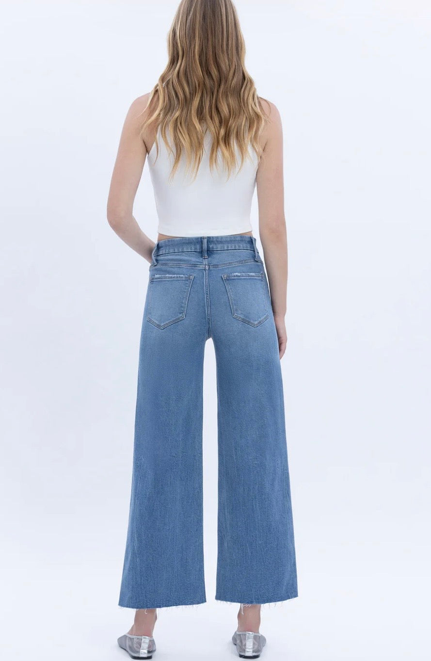 Serene Promise High Rise Crop Wide Leg Denim