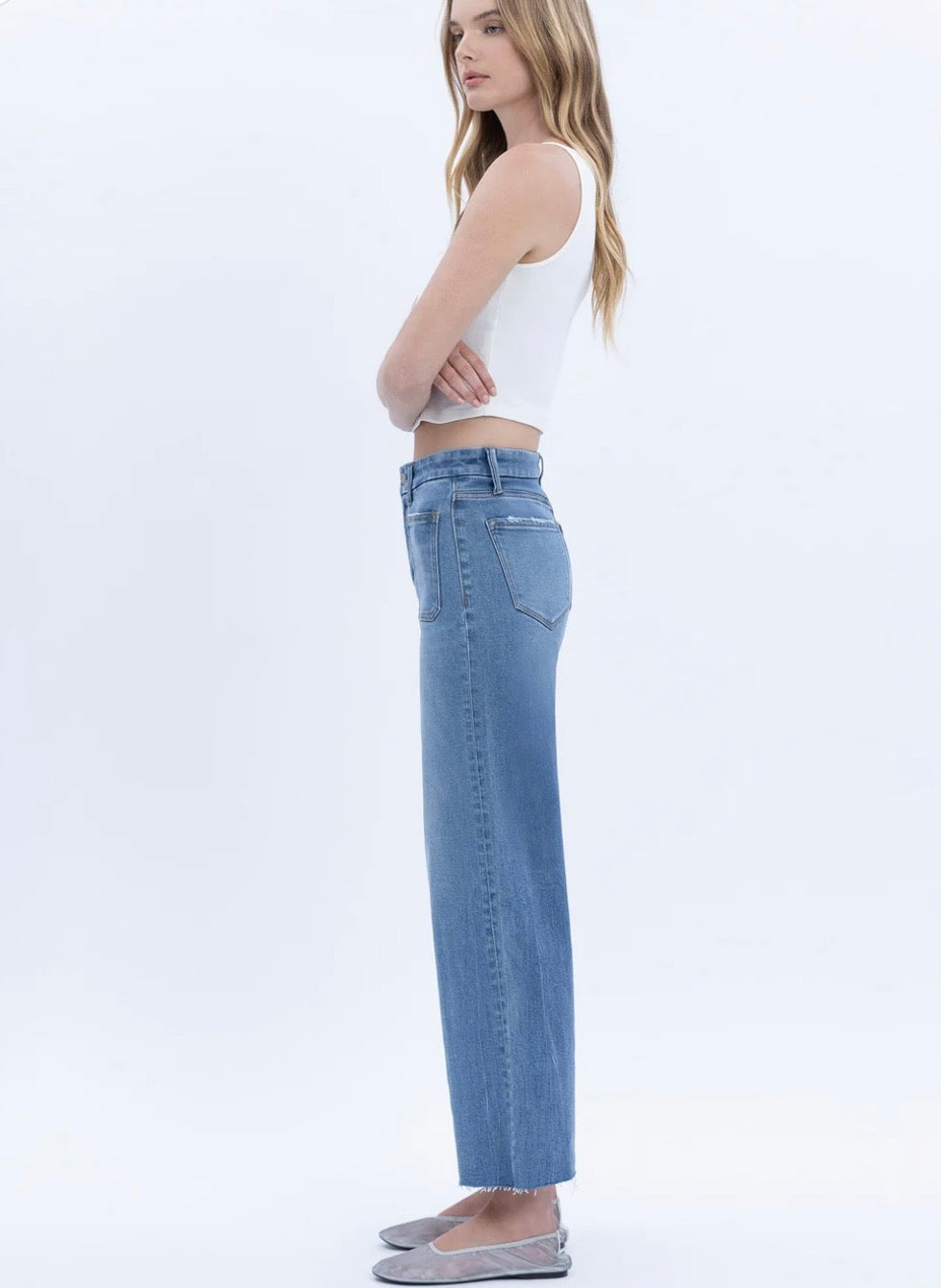 Serene Promise High Rise Crop Wide Leg Denim