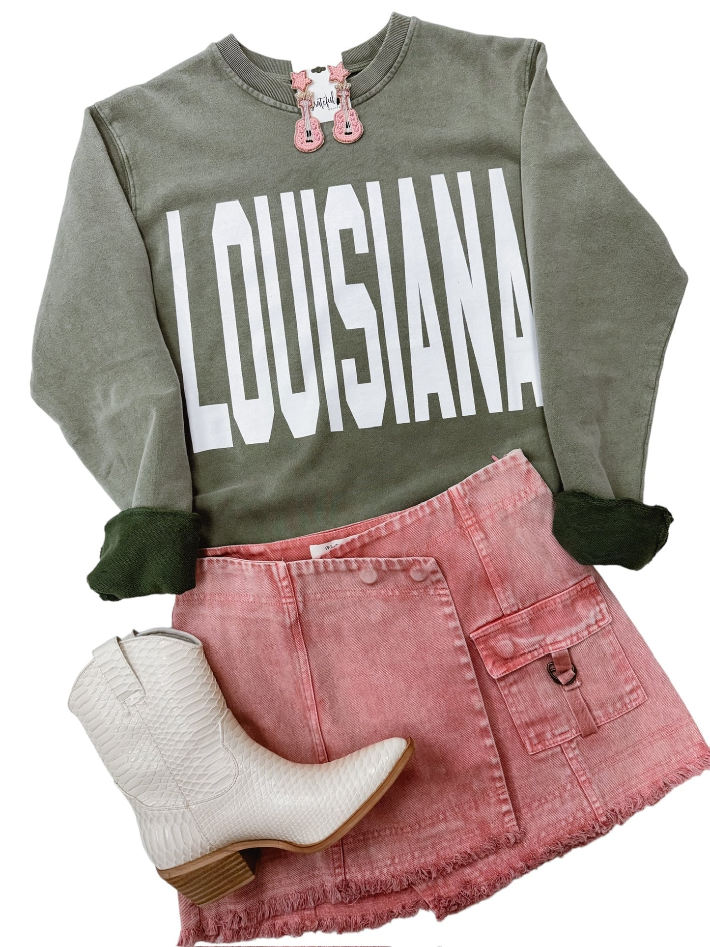 Louisiana Olive Crewneck