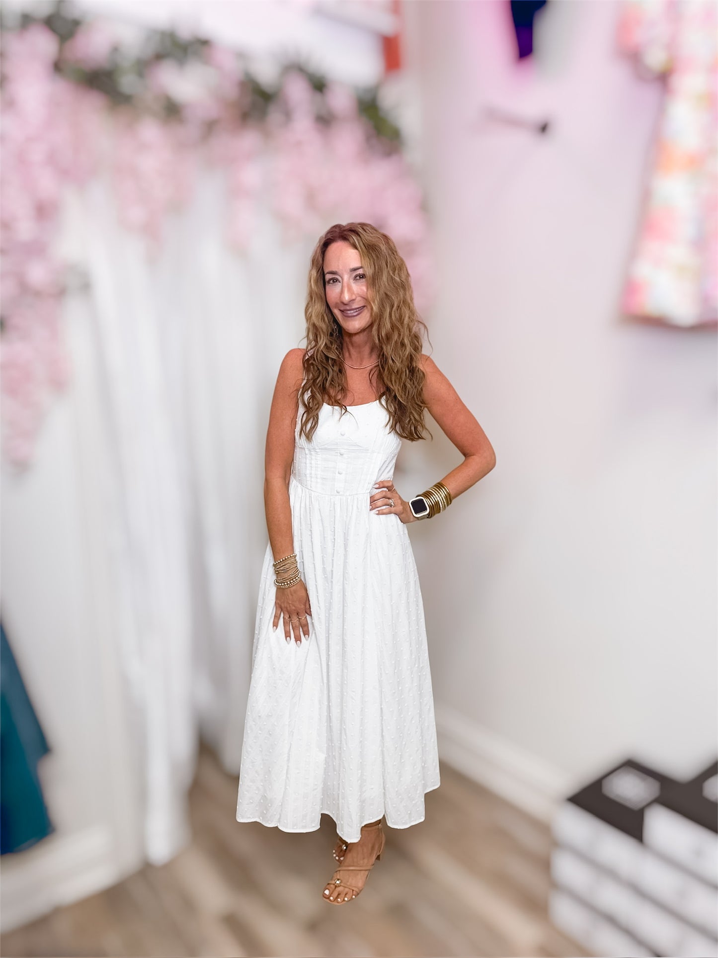 Stay Forever White Midi Dress