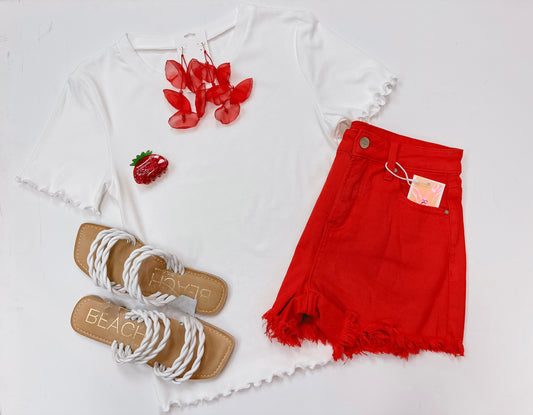 Frilly & Free White Top