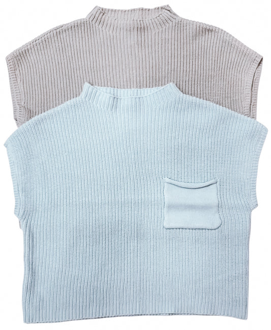 Simplicity SS Pocket Sweater In Heather Grey