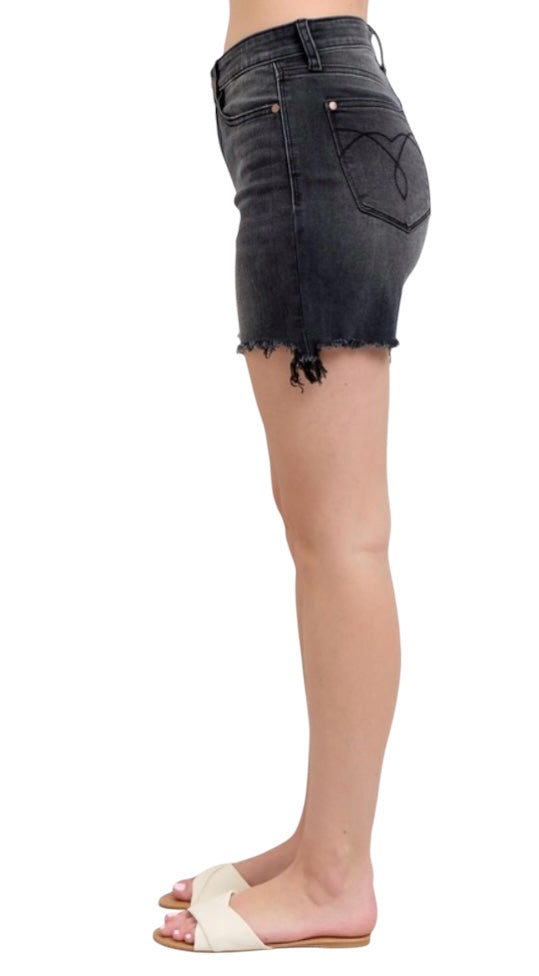 Black Judy Blue Cut Off Dad Shorts