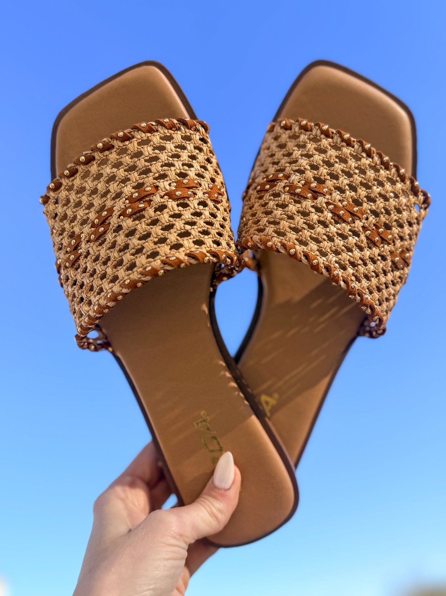 Rawnie Tan Raffia Sandals