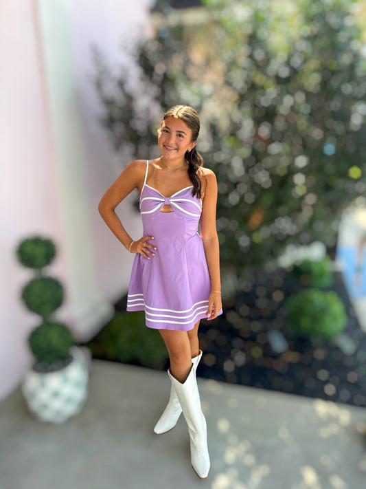 Touchdown Purple Bow Back Dress